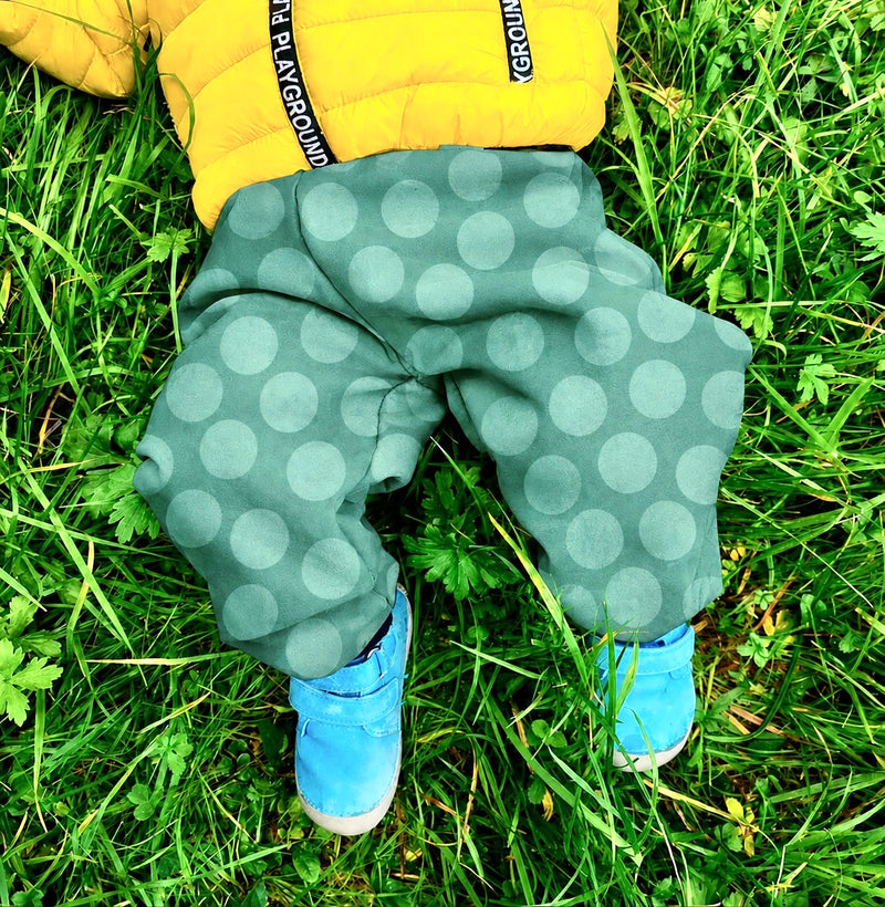 Rainys pants, vzorec, pike modre