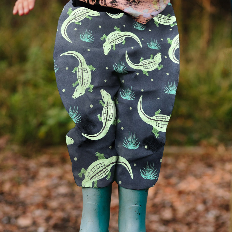 Rainys pants, vzorec, krokodili