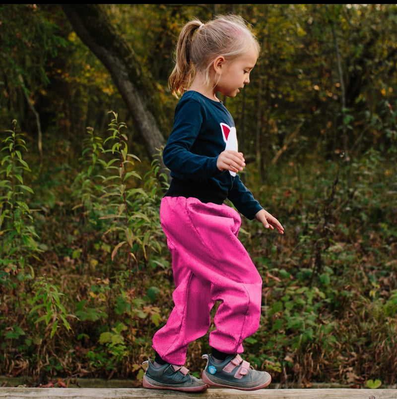 Rainys pants, enobarvne, roza neon