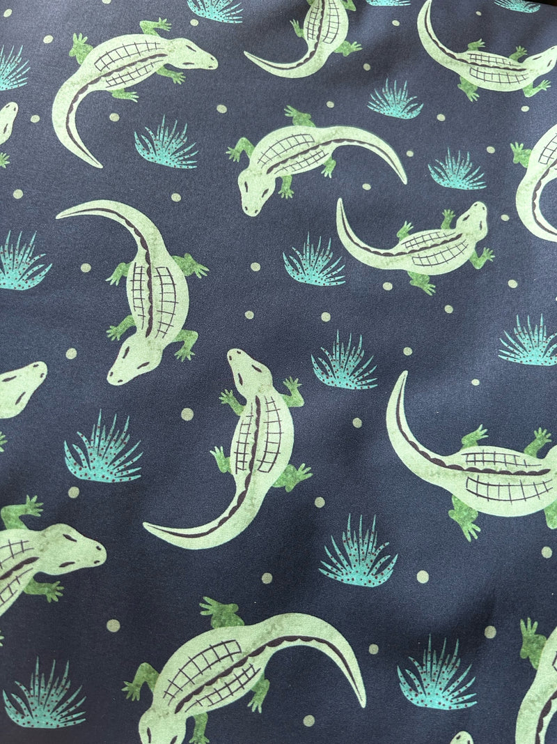 Rainys pants, vzorec, krokodili